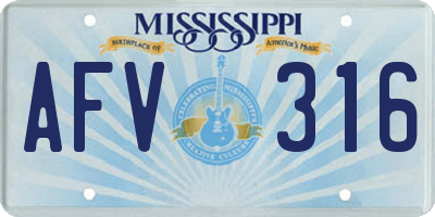 MS license plate AFV316