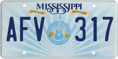 MS license plate AFV317