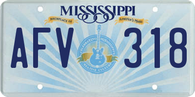 MS license plate AFV318