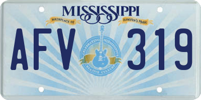 MS license plate AFV319