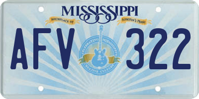 MS license plate AFV322