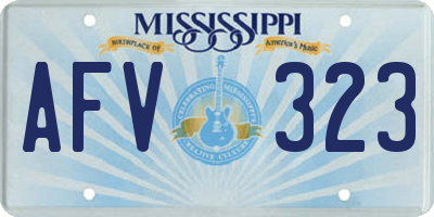 MS license plate AFV323