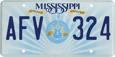 MS license plate AFV324