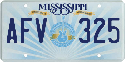 MS license plate AFV325