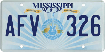 MS license plate AFV326