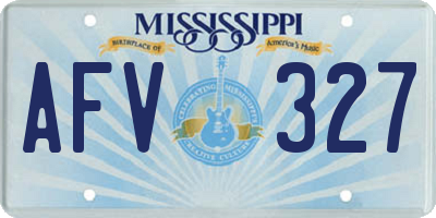 MS license plate AFV327