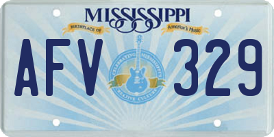 MS license plate AFV329