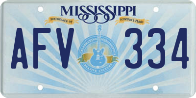 MS license plate AFV334
