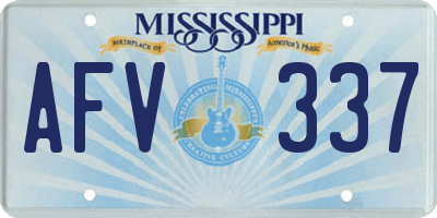 MS license plate AFV337