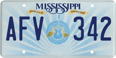 MS license plate AFV342