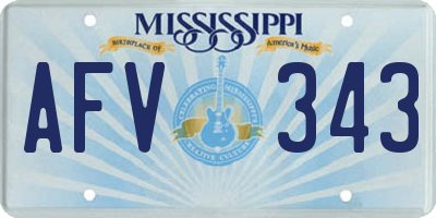 MS license plate AFV343