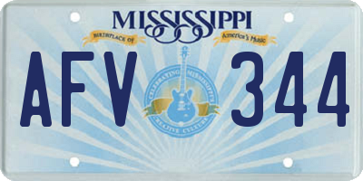 MS license plate AFV344