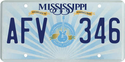 MS license plate AFV346