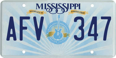 MS license plate AFV347