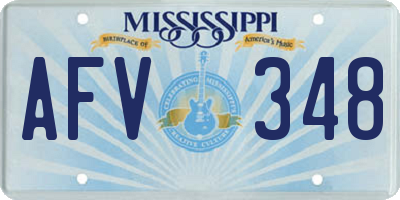 MS license plate AFV348
