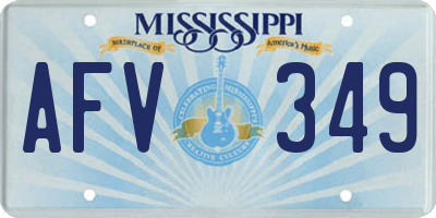 MS license plate AFV349