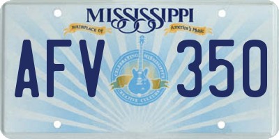 MS license plate AFV350