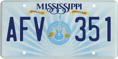 MS license plate AFV351
