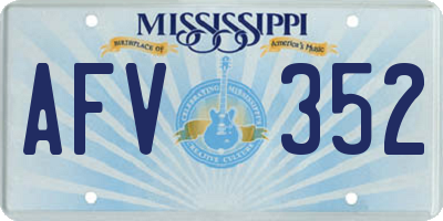 MS license plate AFV352