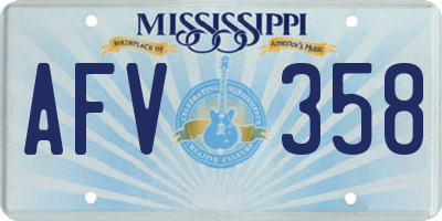 MS license plate AFV358