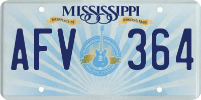 MS license plate AFV364