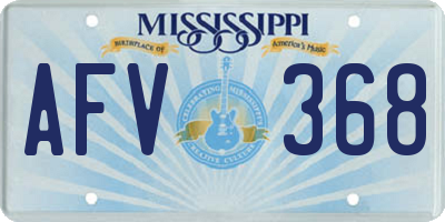 MS license plate AFV368