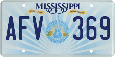 MS license plate AFV369