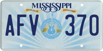 MS license plate AFV370