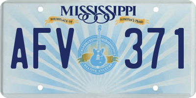 MS license plate AFV371