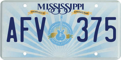 MS license plate AFV375