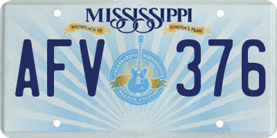MS license plate AFV376