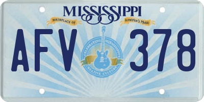 MS license plate AFV378