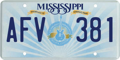 MS license plate AFV381