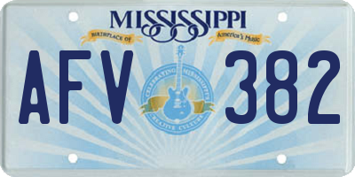 MS license plate AFV382
