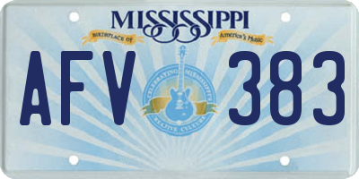 MS license plate AFV383