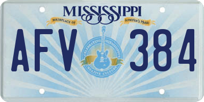 MS license plate AFV384