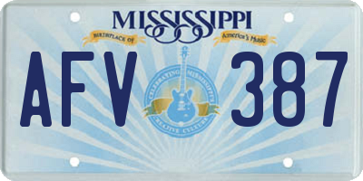 MS license plate AFV387