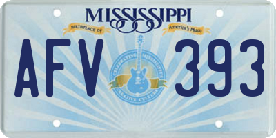 MS license plate AFV393
