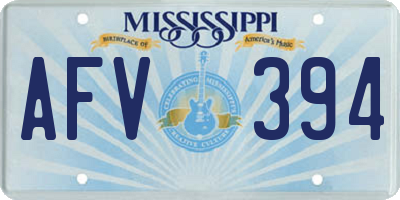 MS license plate AFV394