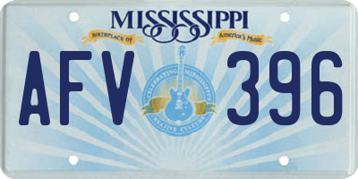 MS license plate AFV396