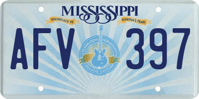 MS license plate AFV397