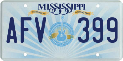 MS license plate AFV399