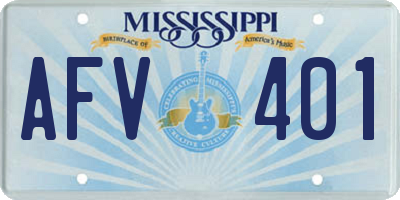 MS license plate AFV401