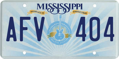 MS license plate AFV404