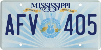 MS license plate AFV405