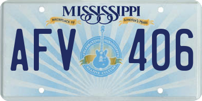 MS license plate AFV406