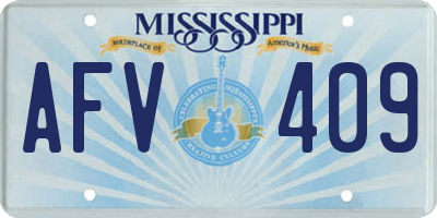 MS license plate AFV409
