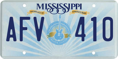 MS license plate AFV410