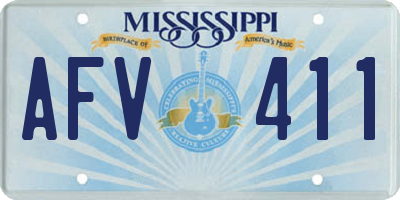 MS license plate AFV411