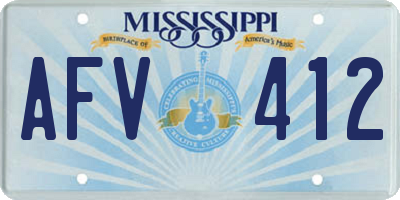 MS license plate AFV412